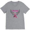 my hero is now my angel breast cancer awareness V-Neck Tee