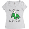 To The Disco (Unicorn Riding Triceratops) Women's Triblend Scoop T-shirt