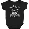 cat hair don't care cute crazy cat Baby Bodysuit