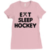 eat sleeo hockey Ladies Fitted T-Shirt