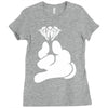 cartoon hands holding diamond Ladies Fitted T-Shirt