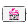 Queens Are Born in January Laptop cover