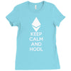 Keep Calm And Hodl Ethereum Ladies Fitted T-Shirt