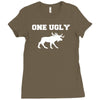 ugly moose funny animal present tee new Ladies Fitted T-Shirt