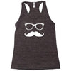 mustache glasses nerd Racerback Tank