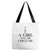 a girl has no costume (black) Tote Bags