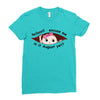 August Peeking Out Baby Girl Ladies Fitted T-Shirt