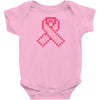 Pixeled Pink Ribbon Baby Onesie