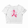 breast cancer awareness hope ribbon heart Crop Top