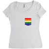LGBT Pocket Rainbow Colors Women's Triblend Scoop T-shirt
