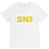 born to ski forced to work V-Neck Tee