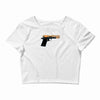 black gold gun pullover Crop Top