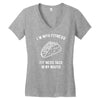 fitness fit taco in my mouth funny food eating healthy exercise gym Women's V-Neck T-Shirt