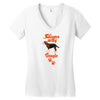 Sleeps With Beagle Women's V-Neck T-Shirt
