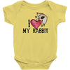 i love my rabbit Baby Bodysuit