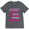nanny was created because grandkids t shirt V-Neck Tee