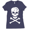 skull and crossbones pirate neon Ladies Fitted T-Shirt