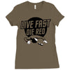 live fast die red Ladies Fitted T-Shirt