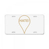 Hate License Plate