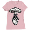 heart and nuclear explosion Ladies Fitted T-Shirt