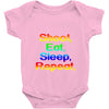 shoot eat sleep repeat gun Baby Onesie