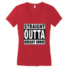straight outta greasy grove Women's V-Neck T-Shirt