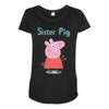 peppa pig sister pig Maternity Scoop Neck T-shirt