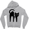 cat black Zipper Hoodie