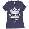 Queens Are Born In June Ladies Fitted T-Shirt