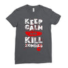 Keep Calm And Kill Zombies Ladies Fitted T-Shirt