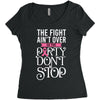 the fight ain't over so the party don't stop black Women's Triblend Scoop T-shirt