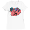 retro for life! Ladies Fitted T-Shirt