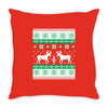 reindeer christmas ugly sweater Throw Pillow