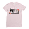 blessed aunitie with flower Ladies Fitted T-Shirt