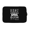 Born In April Laptop sleeve