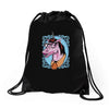 unicorn nerd graphic Drawstring Bags