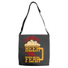 drink beer fuck fear Adjustable Strap Totes