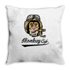 monkey cafe pilote Throw Pillow