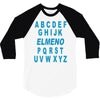 alphabet abc elemno 3/4 Sleeve Shirt