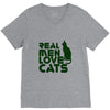 real men love cats, funny quote V-Neck Tee