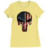 skull us flag Ladies Fitted T-Shirt