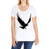 black raven with red eye Ladies Curvy T-Shirt