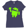 android eats apple Ladies Fitted T-Shirt