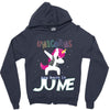 unicorns are born in june Zipper Hoodie