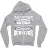 never underestimate the strength and power of a cancer survivor Zipper Hoodie