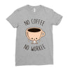 no coffee no workee Ladies Fitted T-Shirt