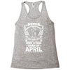 Never Underestimate Dog Rescuer Who Was Born April Racerback Tank