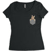 Cat Pocket Women's Triblend Scoop T-shirt