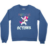 october born unicorns Crewneck Sweatshirt