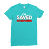 i'm saved but i keep sinning Ladies Fitted T-Shirt